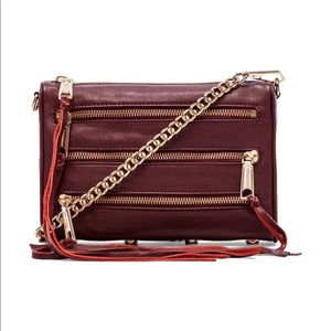 Rebecca Minkoff Leather Zipper Bag in Wine